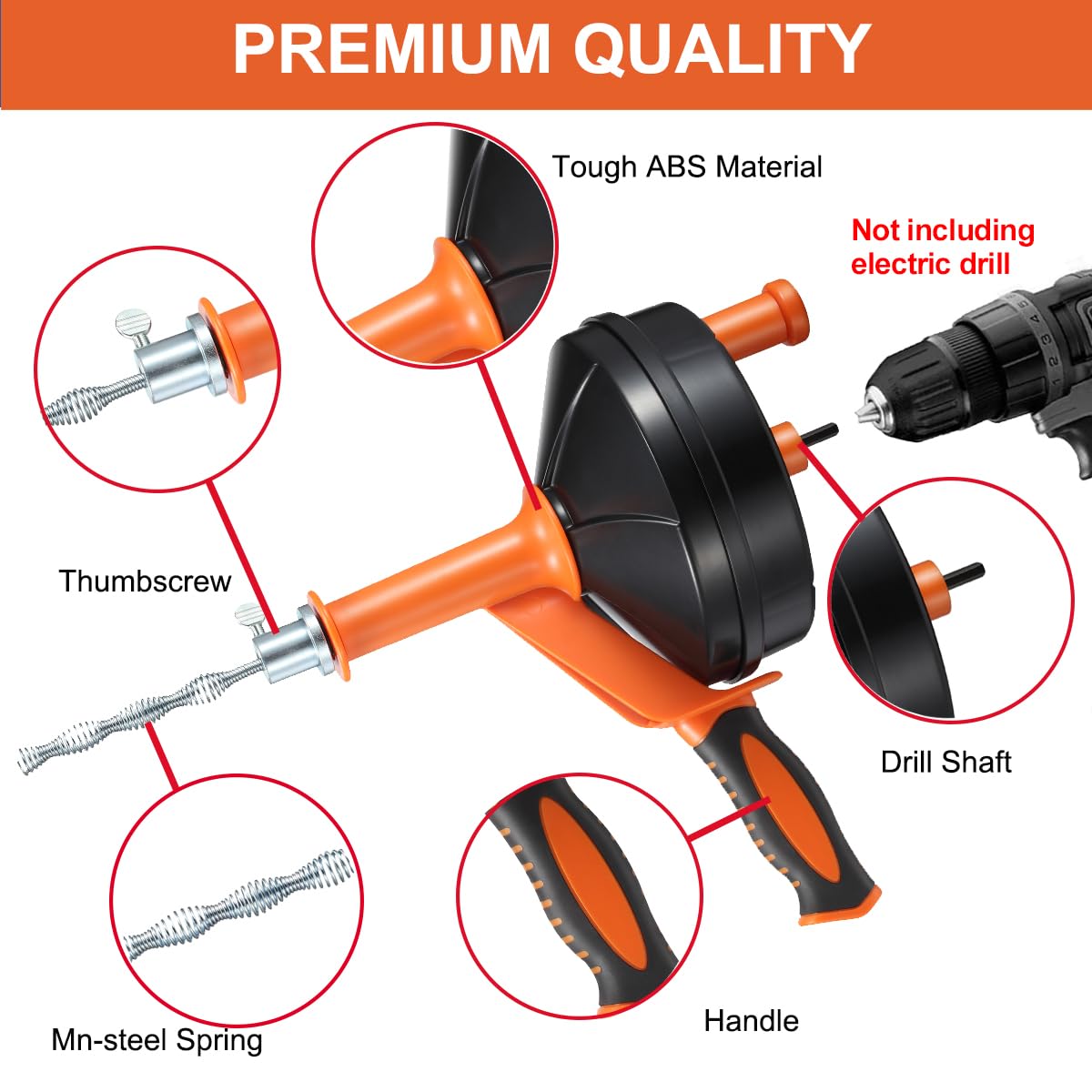 BACEYIOU drain auger helps shower drain clearing.