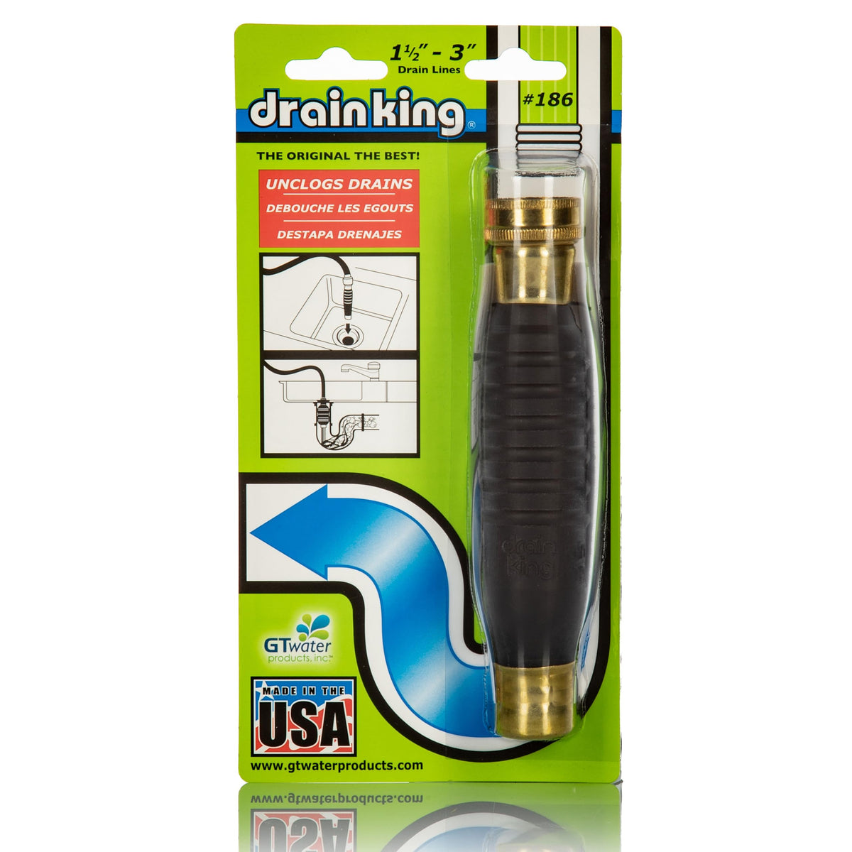 Drain King 186 working on washing machine drain issue.