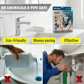 Drain Weasel being used to clean a bathroom drain.