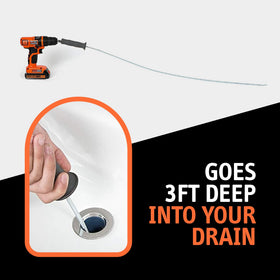 DrainShroom stainless steel coil traps hair for easy removal.