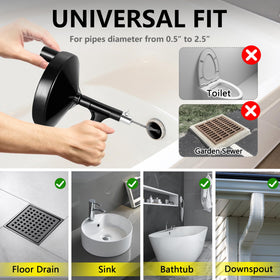Drainsoon gloves included for safer, cleaner operation.