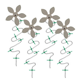 DrainWig silver flower 4-pack packaged for easy drain protection.
