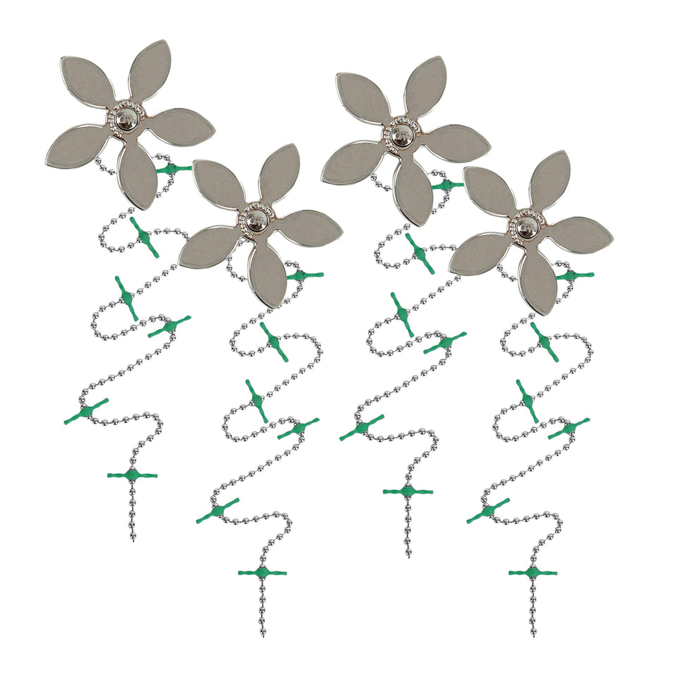 DrainWig silver flower 4-pack packaged for easy drain protection.