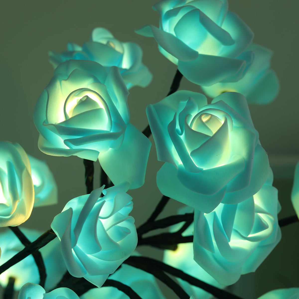 Drawelry Rose Tree Lamp in bonsai style complements living rooms with romantic glow.