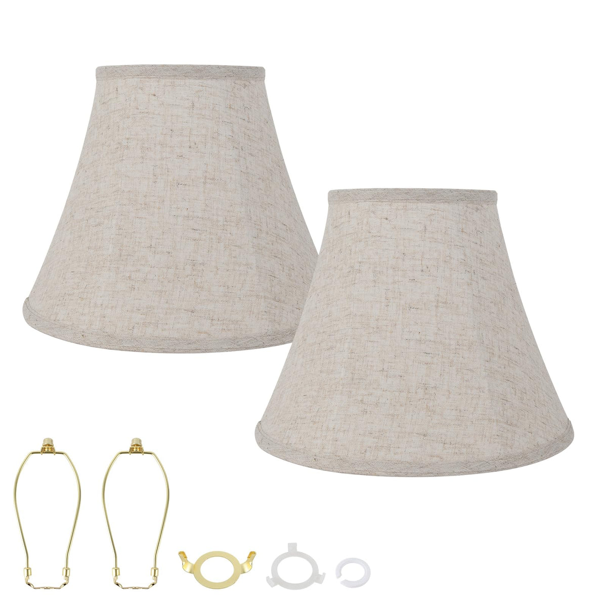DRAWNCAT octagonal lampshade set in oat linen with soft ambient lighting