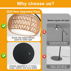DRAWNCAT Boho Arc Floor Lamp easy assembly with included gloves.