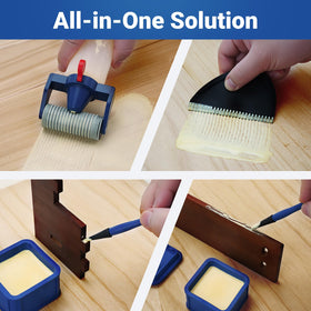 DrawPies glue-spreader provides smooth coverage on large surfaces for crafts and repairs.