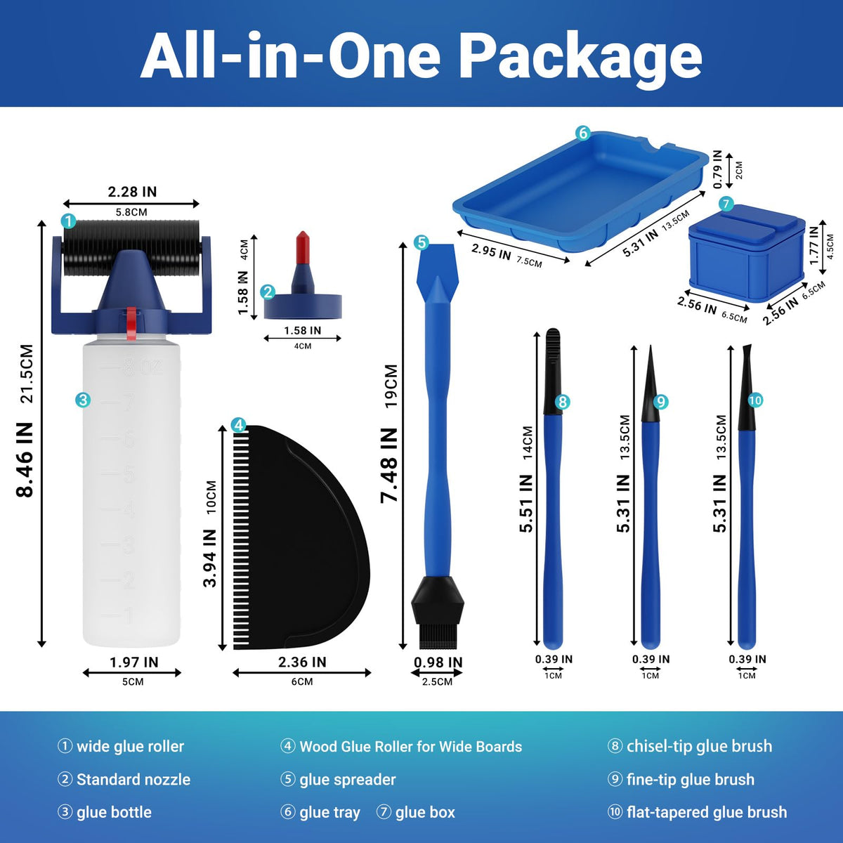 DrawPies glue-tray helps prevent spills and streamline assembly work.