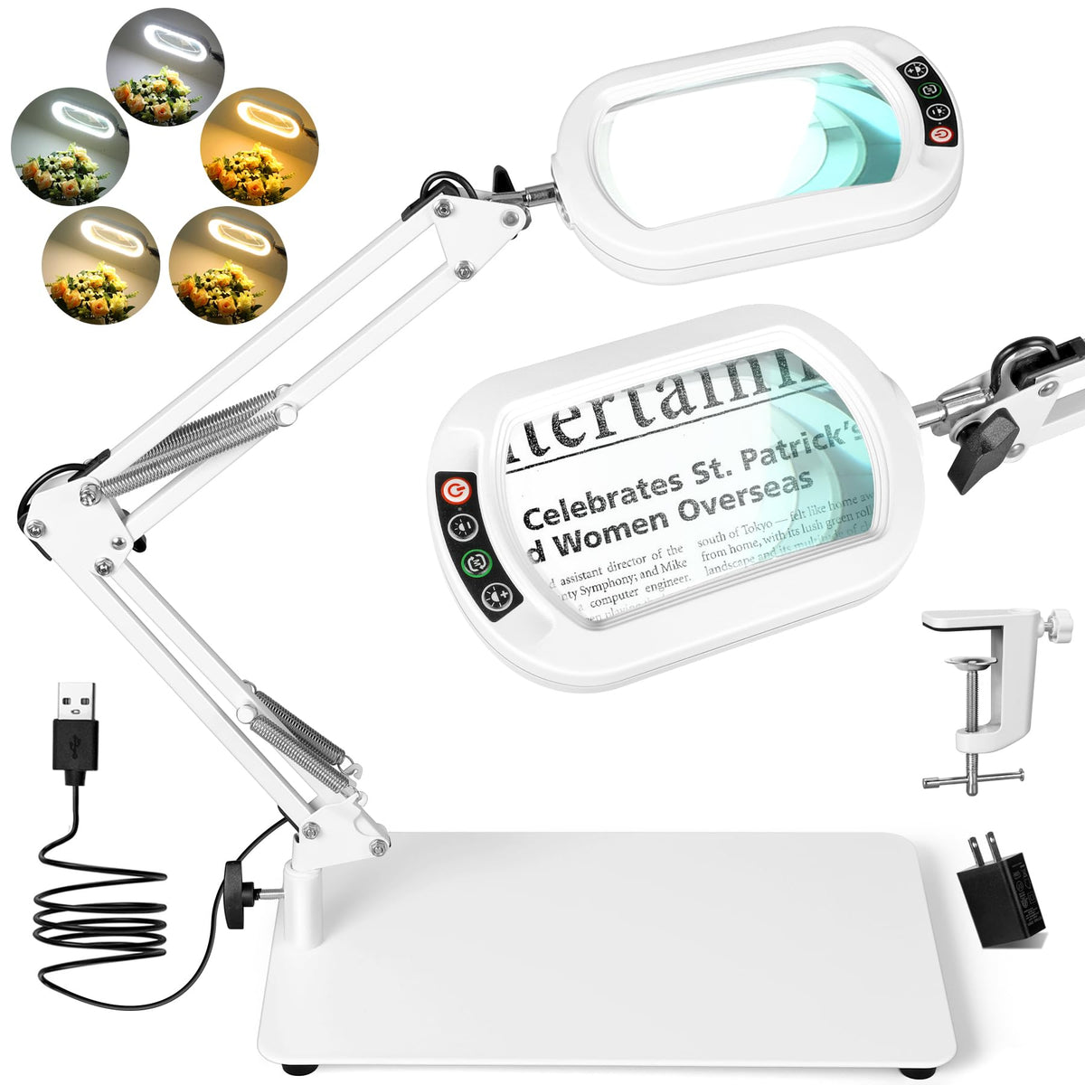 Drdefi 10X square magnifying glass with light for precise reading and detail work.