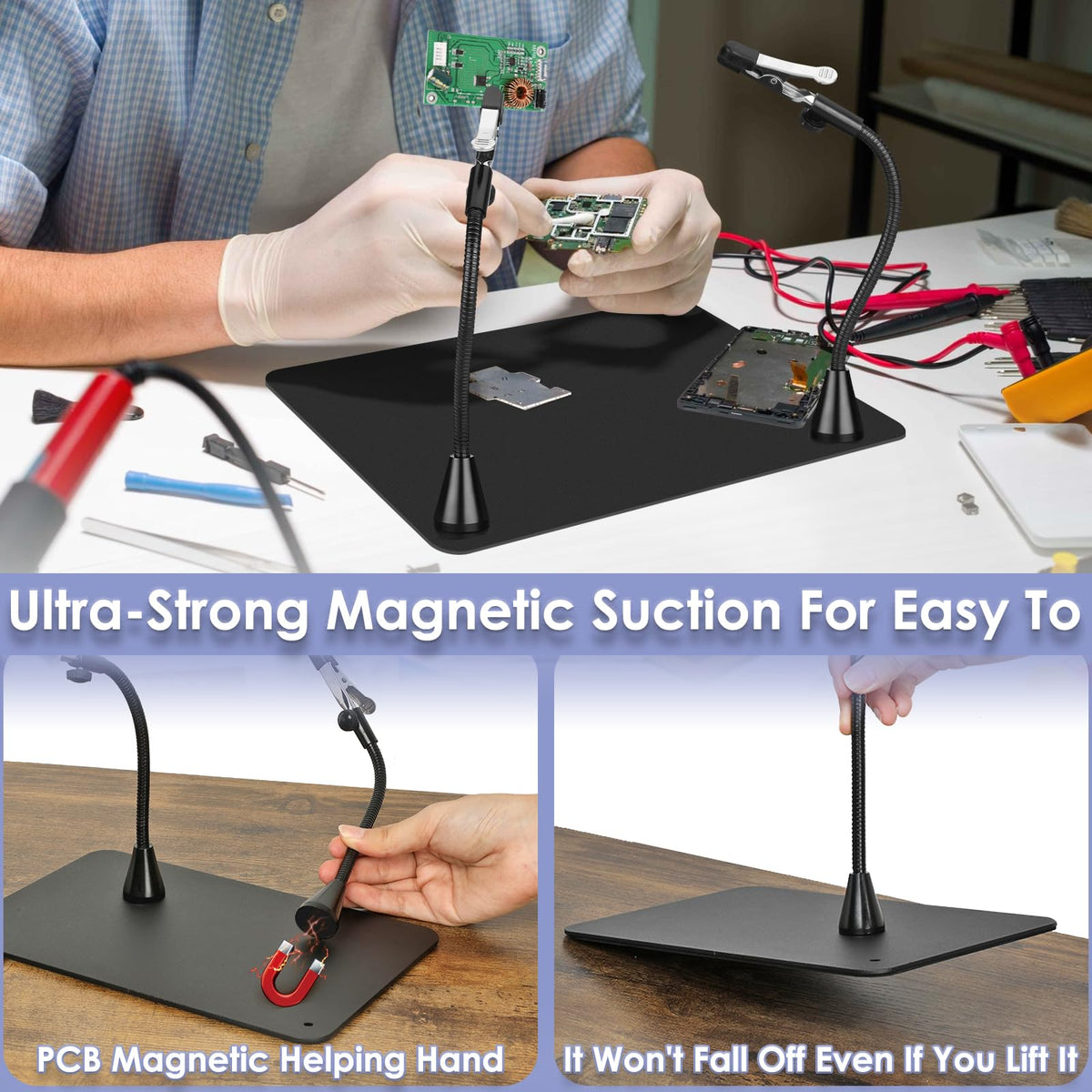 Drdefi 2-in-1 magnifying desk lamp offering desktop and clamp modes