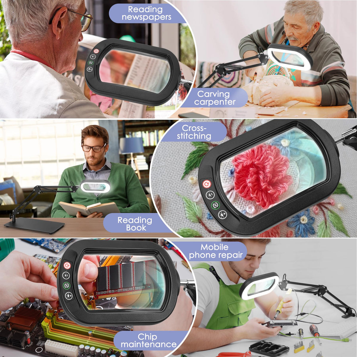 Drdefi hands-free close-work setup, perfect for crafts and reading