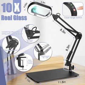 Drdefi USB-powered magnifier lamp, convenient powered by laptop or power bank