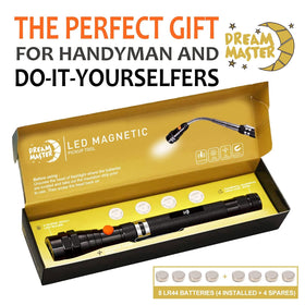 Dream Master includes four LR44 batteries and a stainless steel pocket clip.