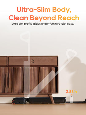 DREAME Aero 180-degree lie-flat design cleans under furniture.