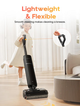 DREAME Aero ultra-thin body lies flat for easy storage.