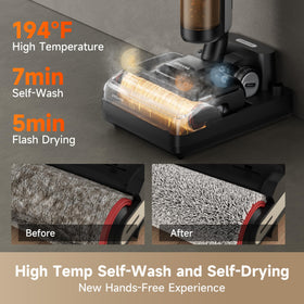 DREAME H12 Pro FlexReach performs 194°F self-cleaning to refresh the brush.