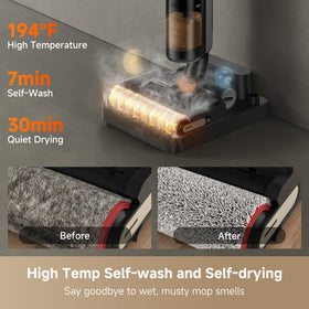DREAME H12 Pro Gen2 180-degree-lie-flat reach fits under furniture.