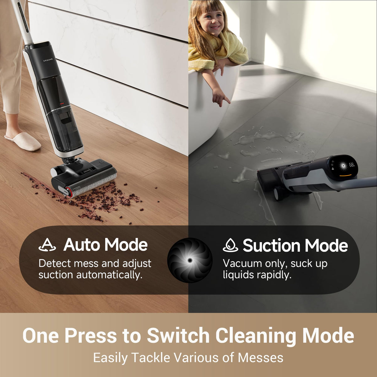 DREAME H14 cleans along baseboards and corners with edge cleaning.