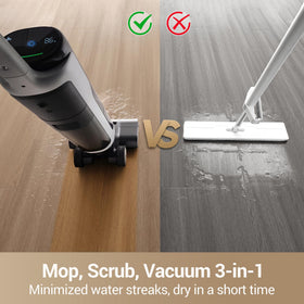 DREAME H14 Pro tackles a ketchup spill using wet cleaning power.
