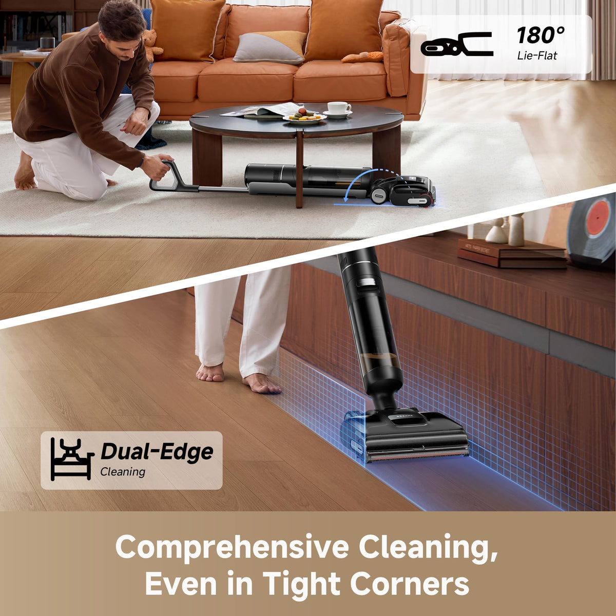 DREAME H15 Pro CarpetFlex SmoothGlide ensures easy push and pull.