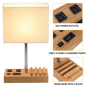 Dreamholder desk lamp featuring a sturdy wooden base for stable placement.