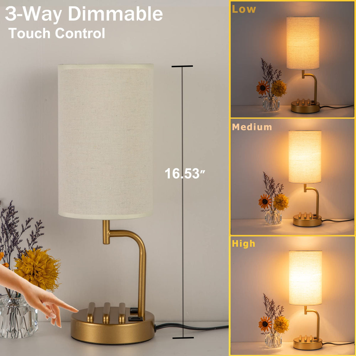 Dreamholder lamp dimmable light for bedside reading and soft ambient glow