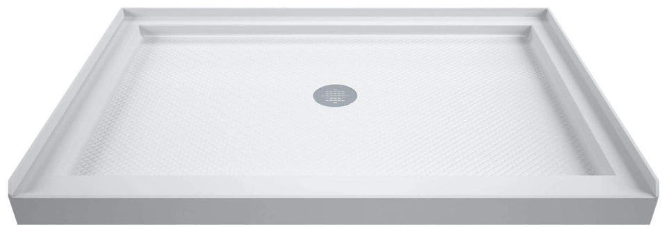 DreamLine SlimLine 32x48 front view in white, a sleek, low-profile base for modern bathrooms.