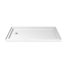 DreamLine SlimLine shower base with left drain, clean white surface and sturdy build.