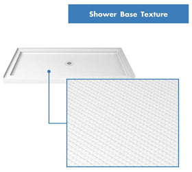 DreamLine single threshold 3-wall alcove fits standard shower enclosures.