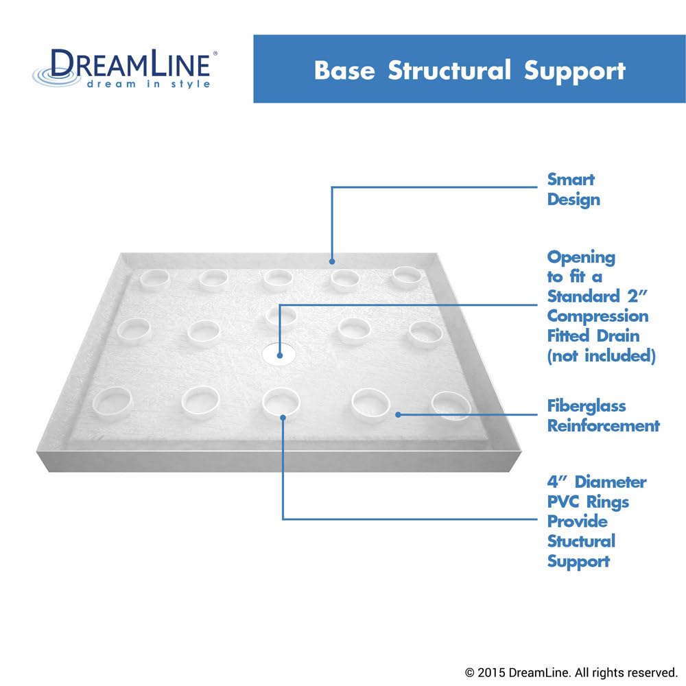 DreamLine SlimLine slipgrip textured floor helps prevent slips during showers.