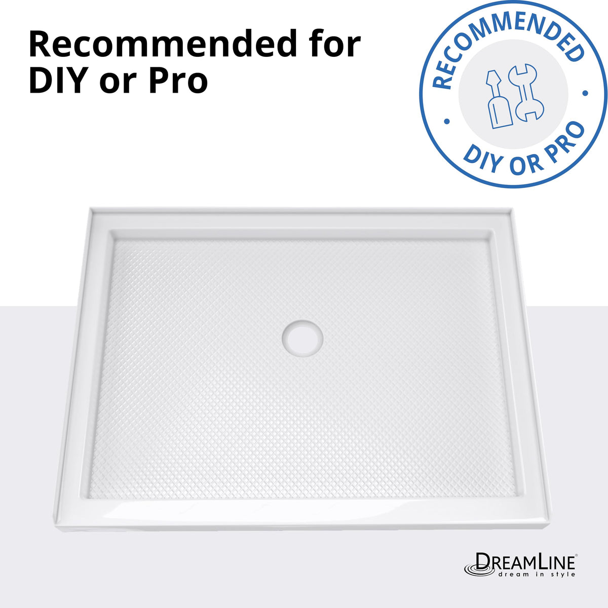 DreamLine SlimLine white shower base complements many decors and colors.