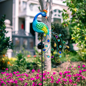 Dreamsoul metal peacock garden decor for patio and lawn