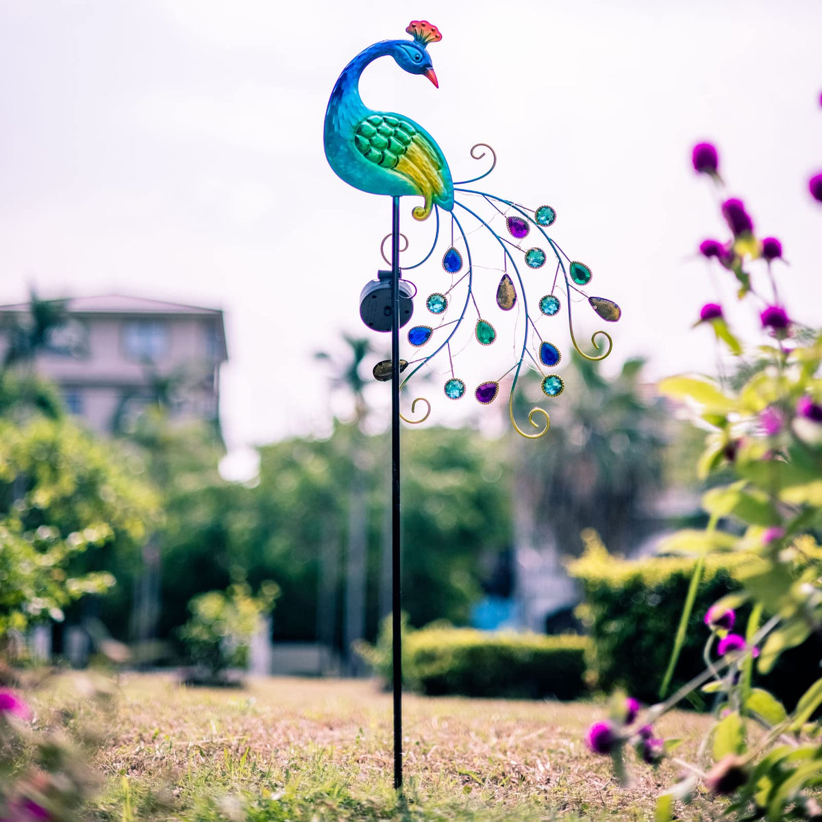 Dreamsoul peacock yard stake lighting paths