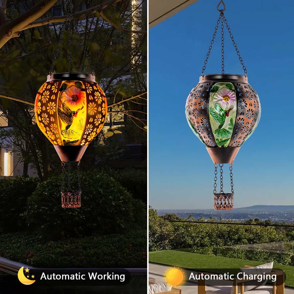 DREAMSOUL seventeen point seven inch lantern brightens balcony or garden without power.
