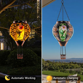 DREAMSOUL seventeen point seven inch lantern brightens balcony or garden without power.