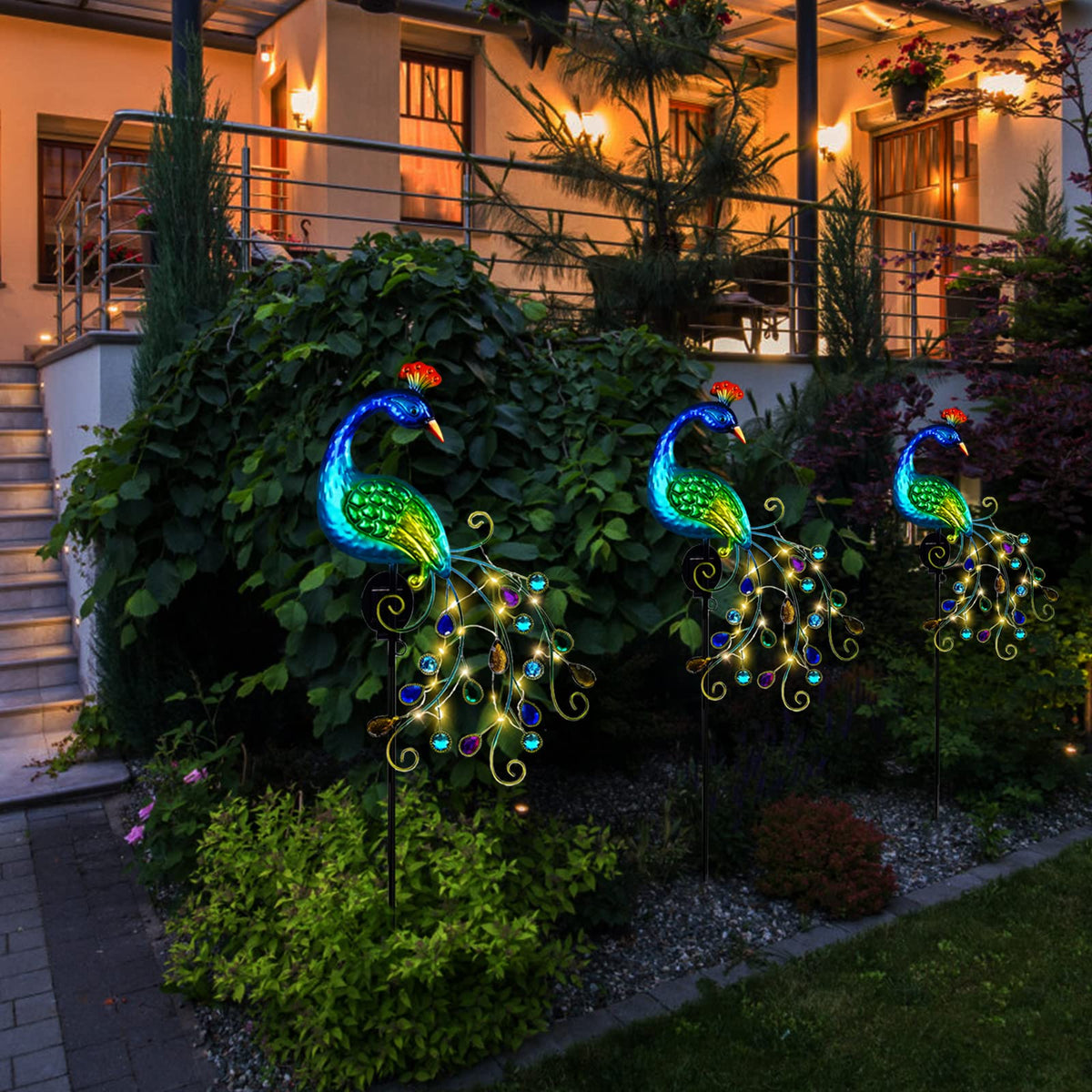 Dreamsoul solar peacock light night glow lights up walkways