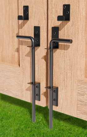 Dreamxiang 12-inch cane bolt gate drop rod securing a heavy gate.