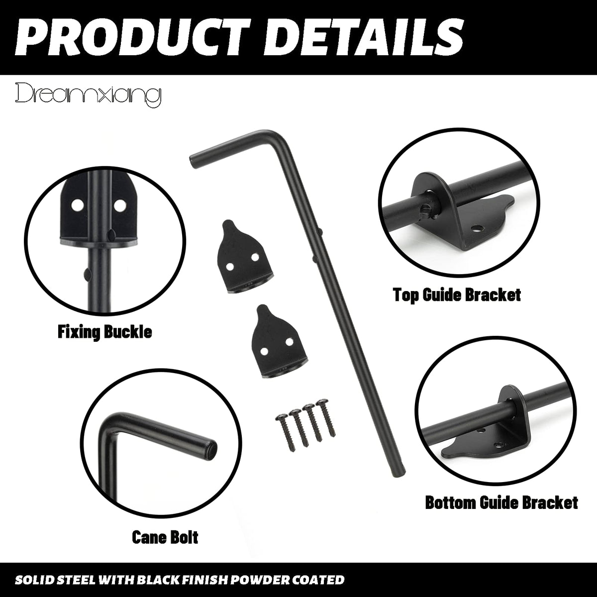 Dreamxiang 2-pack gate hardware suitable for wood, vinyl, or double doors.