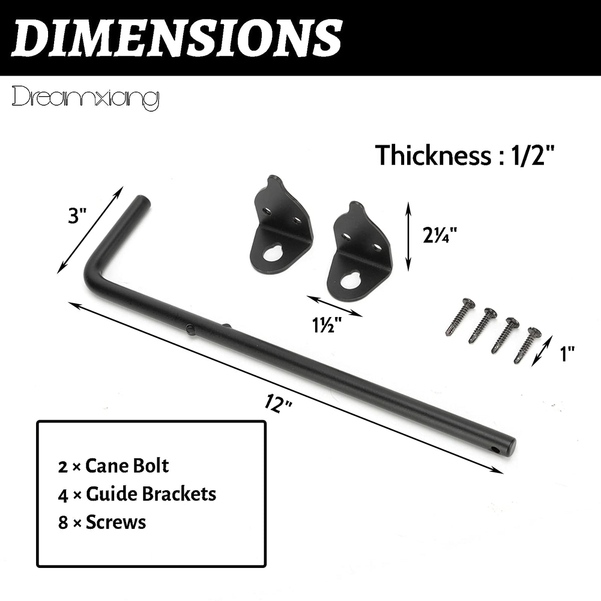 Dreamxiang gate drop rod assembly pack for quick DIY installation.