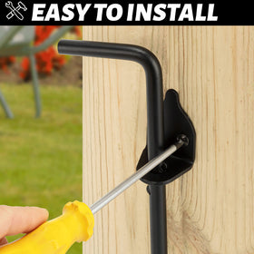 Dreamxiang gate drop rod installed on metal door for versatile use.