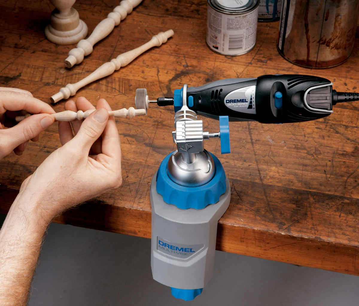 Dremel 2500-01 turns your rotary tool into a stationary sander, grinder or polisher.