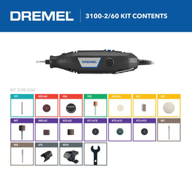 Dremel 3100-2/60 sanding setup delivering smooth surfaces on small projects