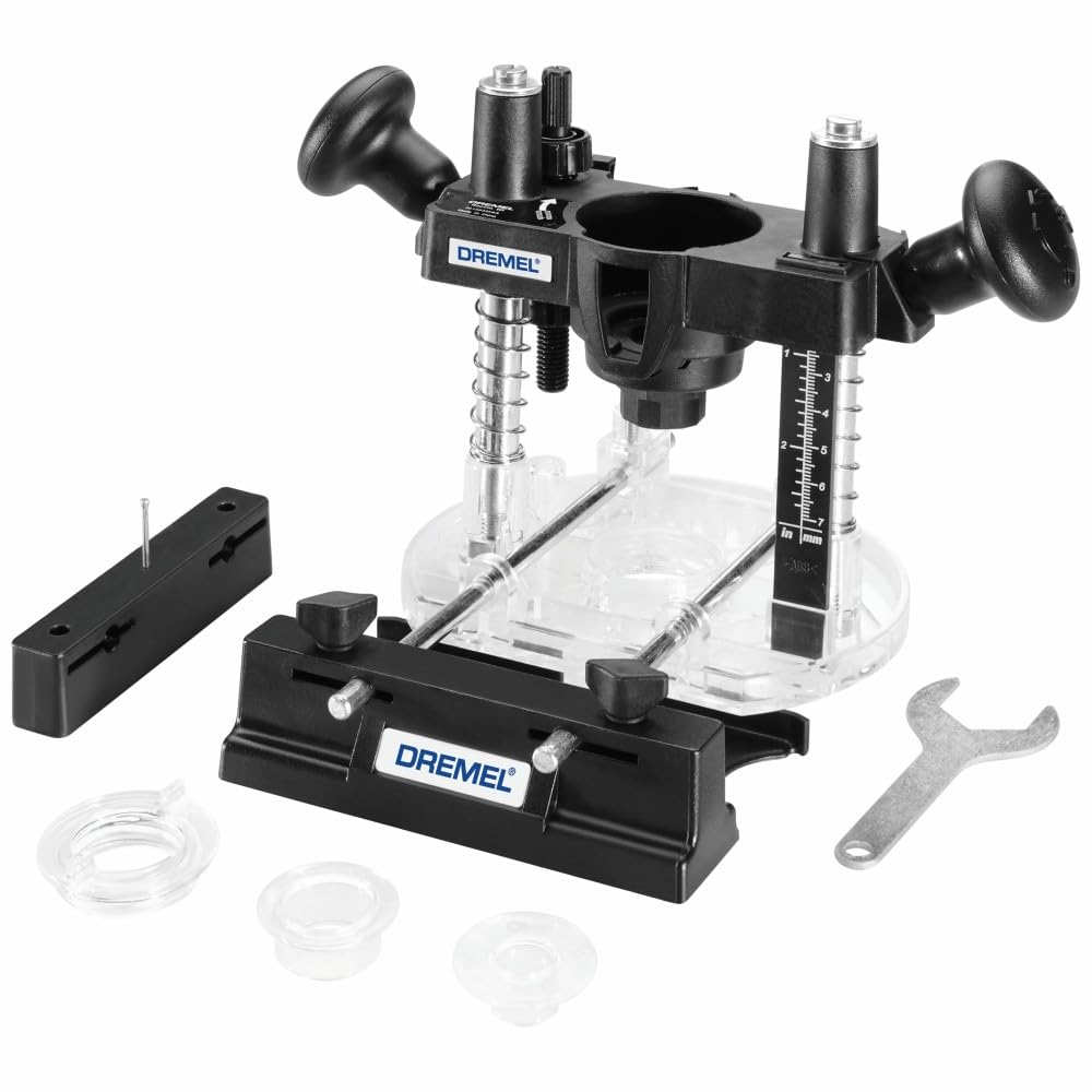Dremel 335-01 plunge router attachment setup for compact routing and control