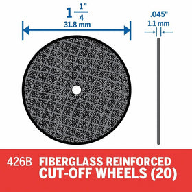 Dremel 426B wheels in a speed feed dispenser for quick access.