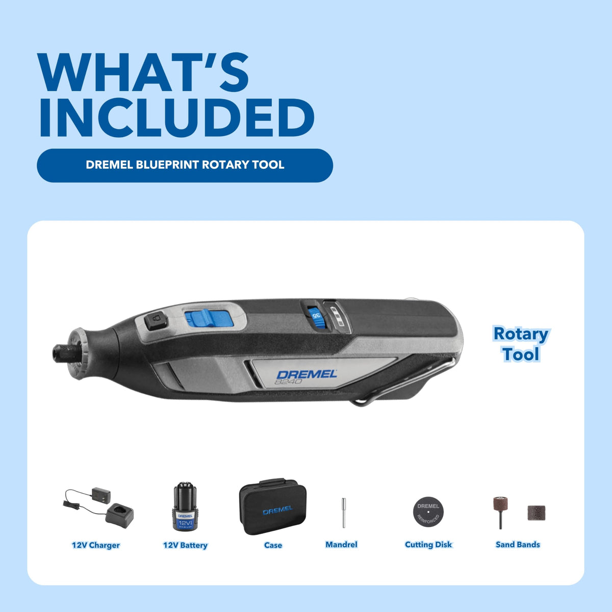 Dremel 8240 accessory set with five versatile attachments