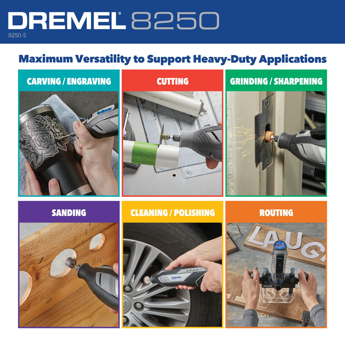 Dremel 8250-5 charger recharges in about 95 minutes
