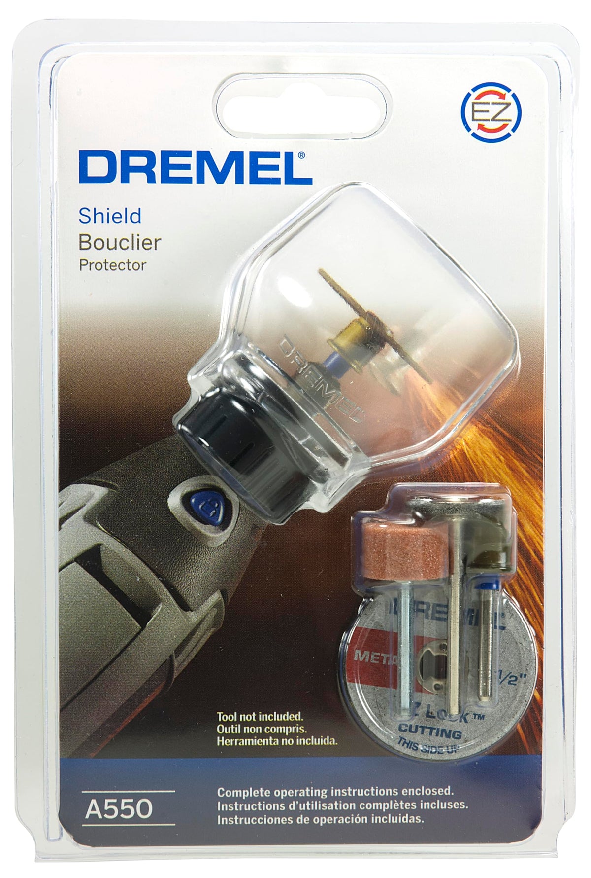 Dremel A550 shield nosepiece replacement attaches quickly, streamlining setup.