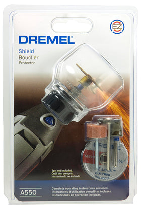 Dremel A550 shield nosepiece replacement attaches quickly, streamlining setup.