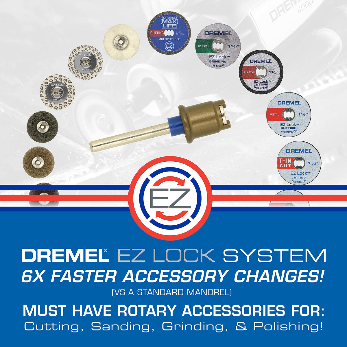 EZ Lock fast-wheel-change system on Dremel kit