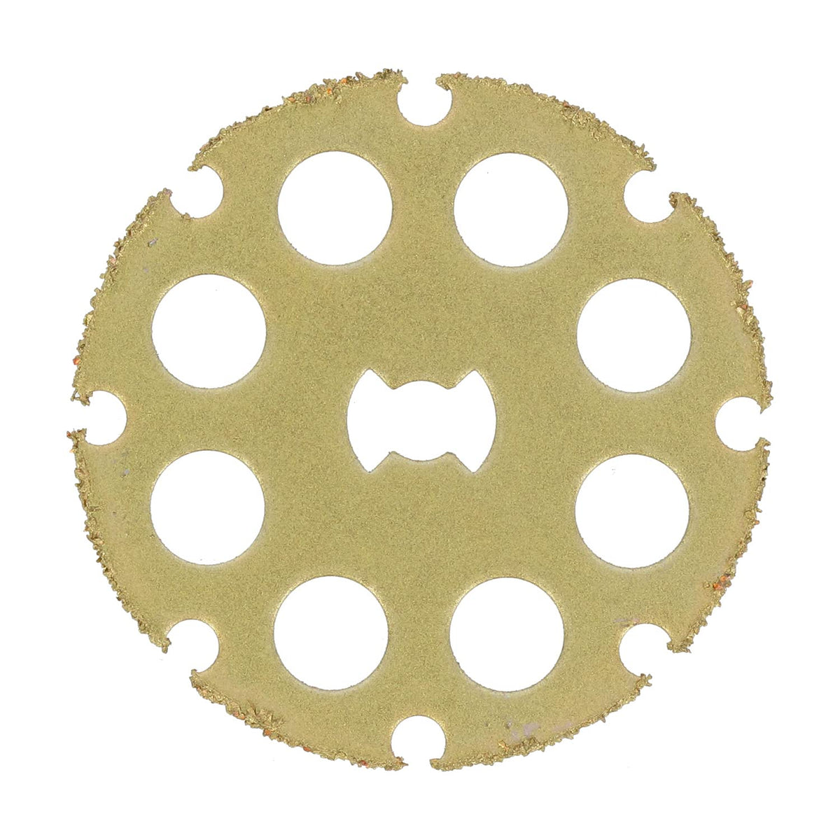 Dremel EZ544 cutting wheel powers clean wood cuts with durable tungsten carbide grit.